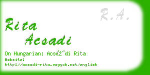 rita acsadi business card